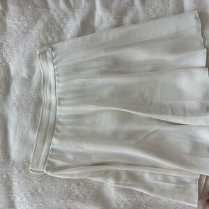 Zara Cream A-Line Pleated Mini Skirt with belt